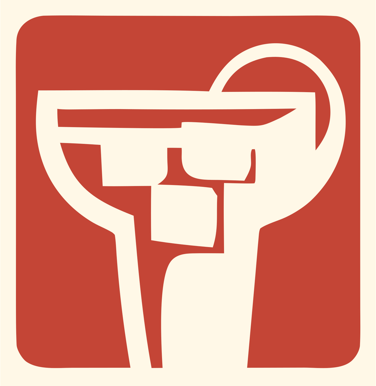 Bold Margarita Glass Mark #fff8e7/#c44536