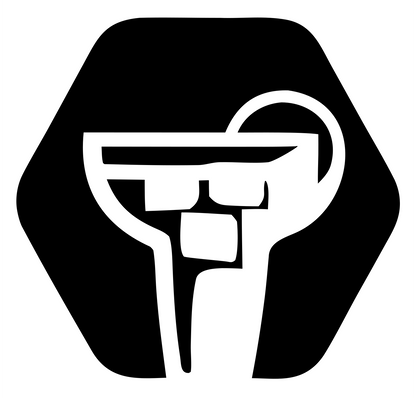 Hexagon Margarita Glass Icon #ffffff/#000000