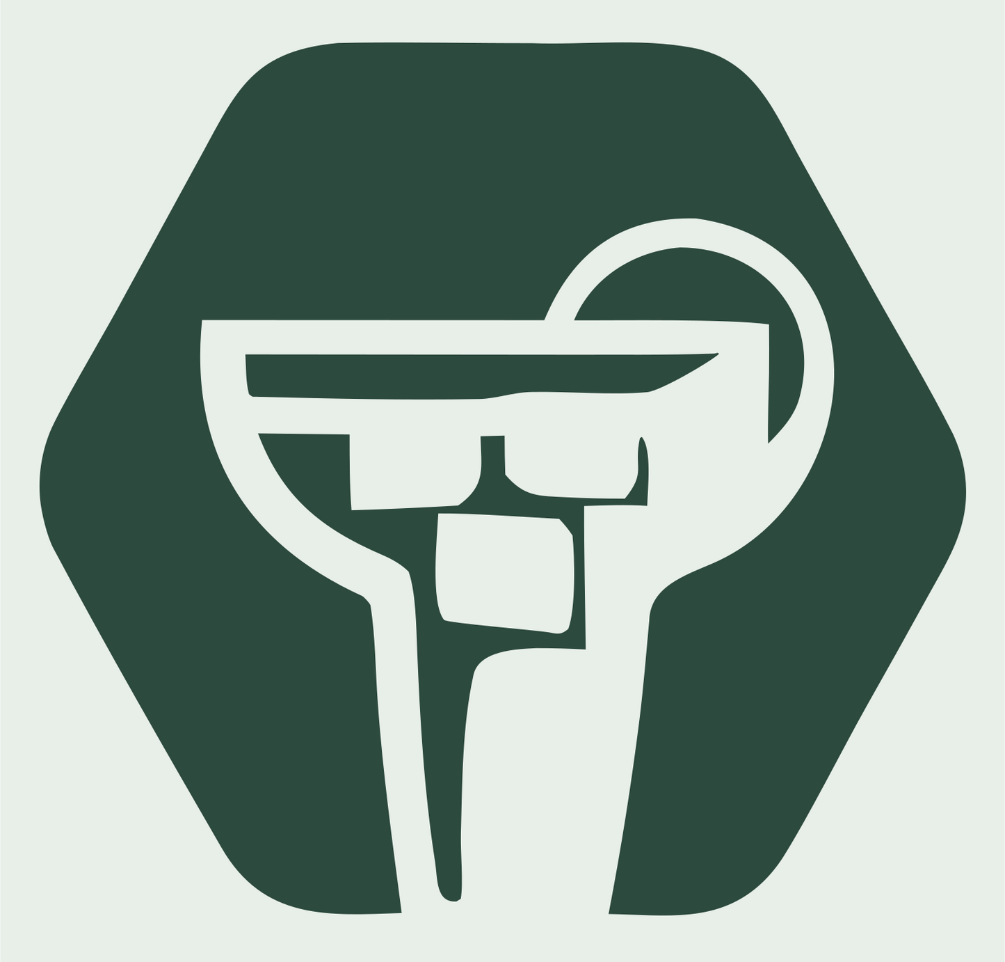 Hexagon Margarita Glass Icon #e8efe9/#2d4a3e