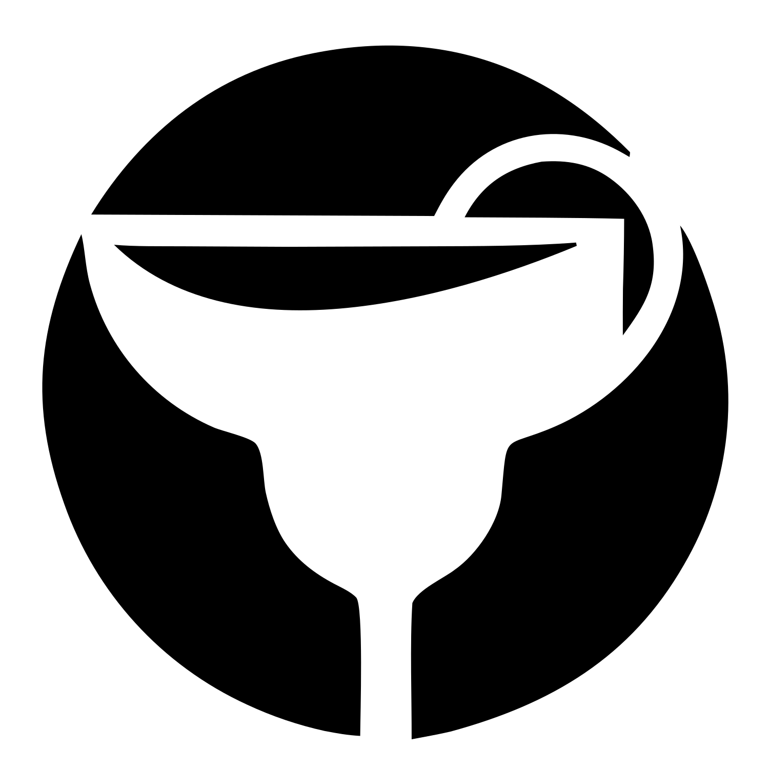 Negative Space Margarita Circle Logo #ffffff/#000000