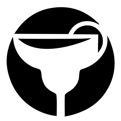 Negative Space Margarita Circle Logo #ffffff/#000000