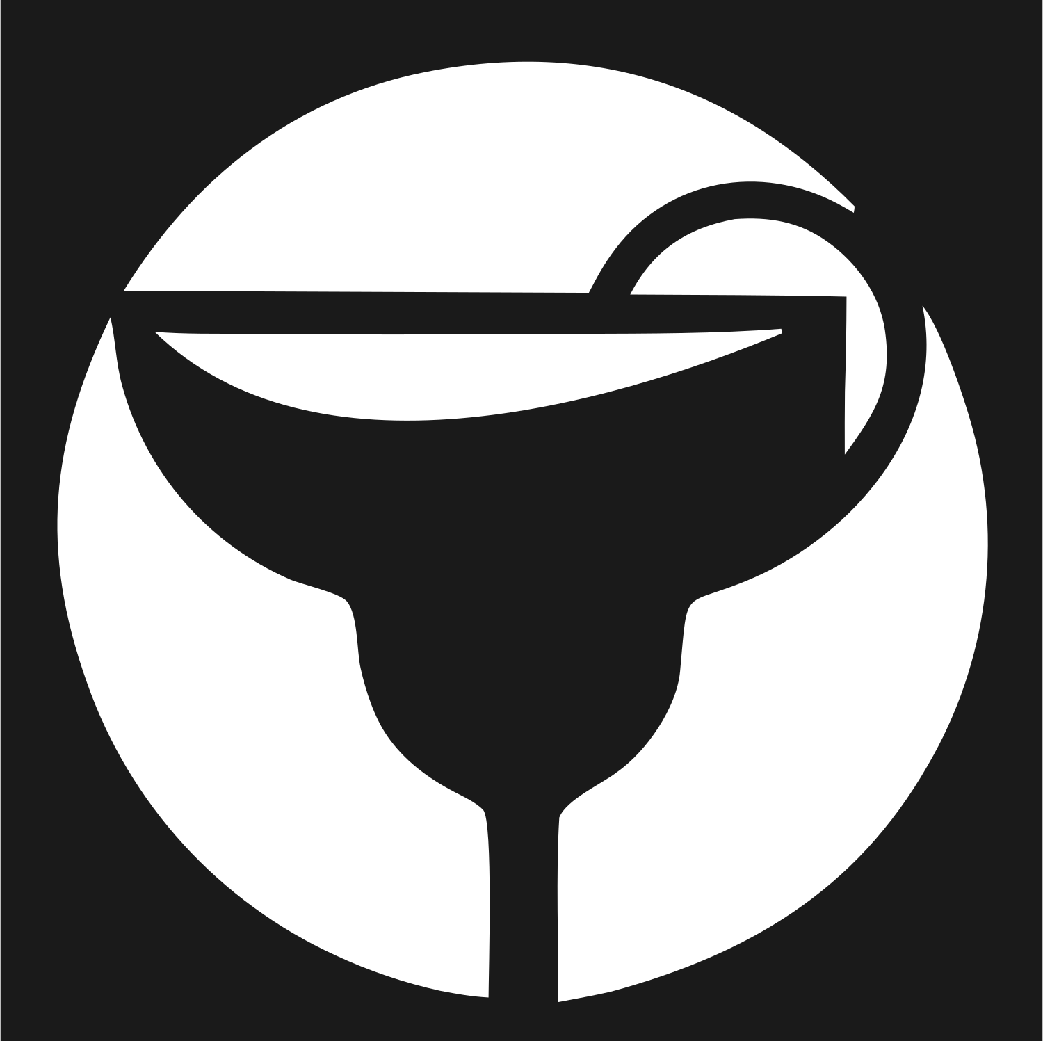 Negative Space Margarita Circle Logo #1a1a1a/#ffffff