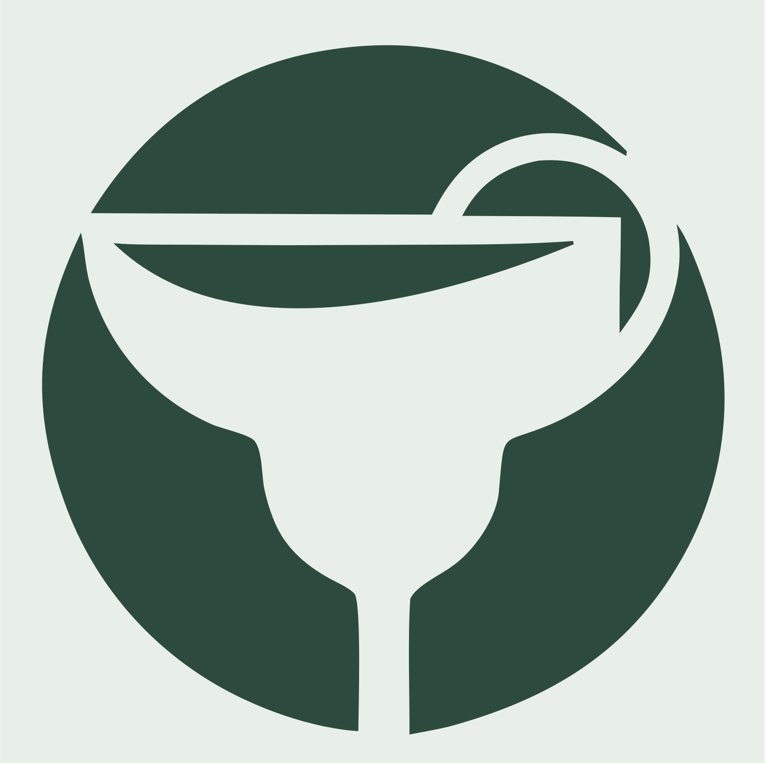 Negative Space Margarita Circle Logo #e8efe9/#2d4a3e