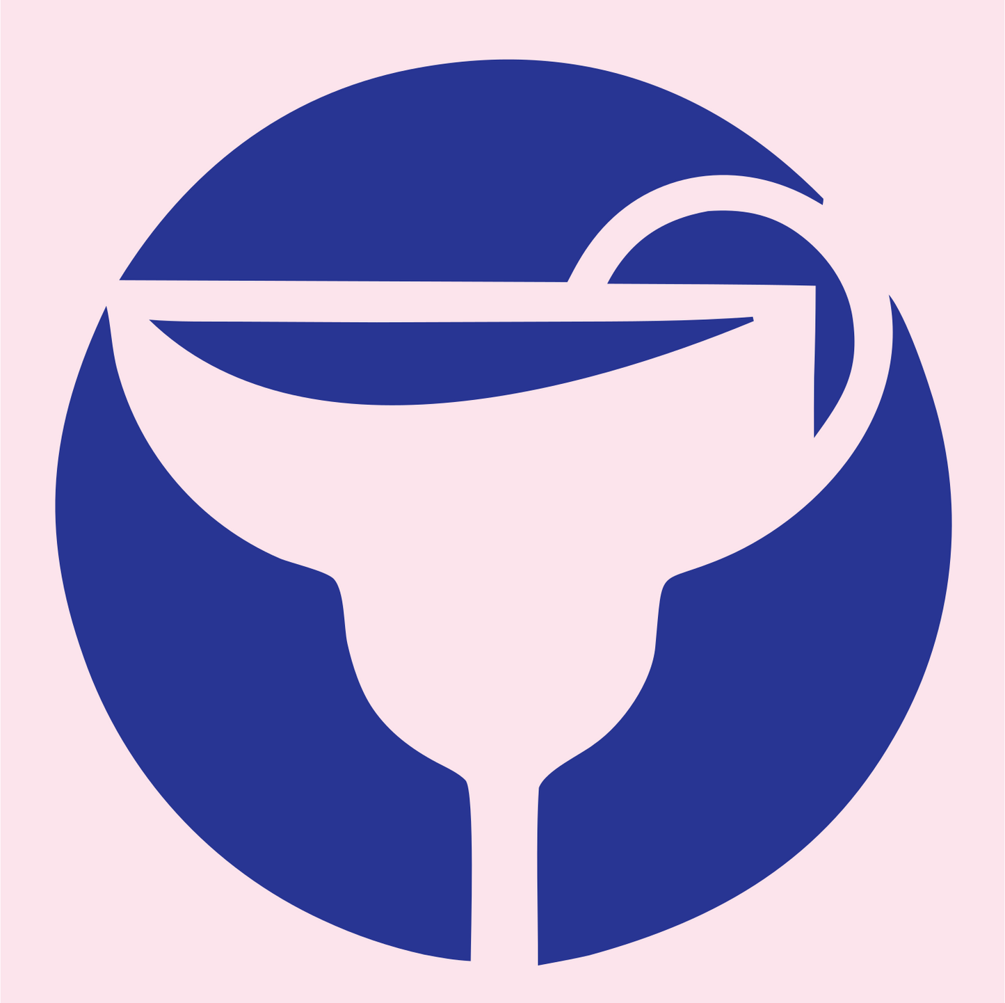 Negative Space Margarita Circle Logo #fce4ec/#283593