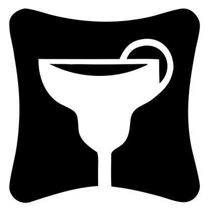 Margarita Glass Rounded Badge #ffffff/#000000