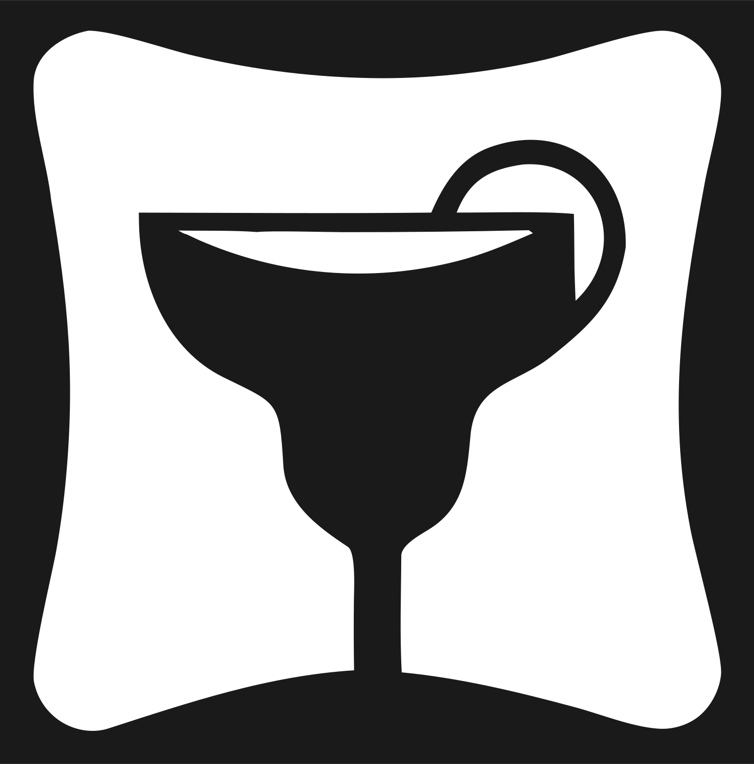Margarita Glass Rounded Badge #1a1a1a/#ffffff