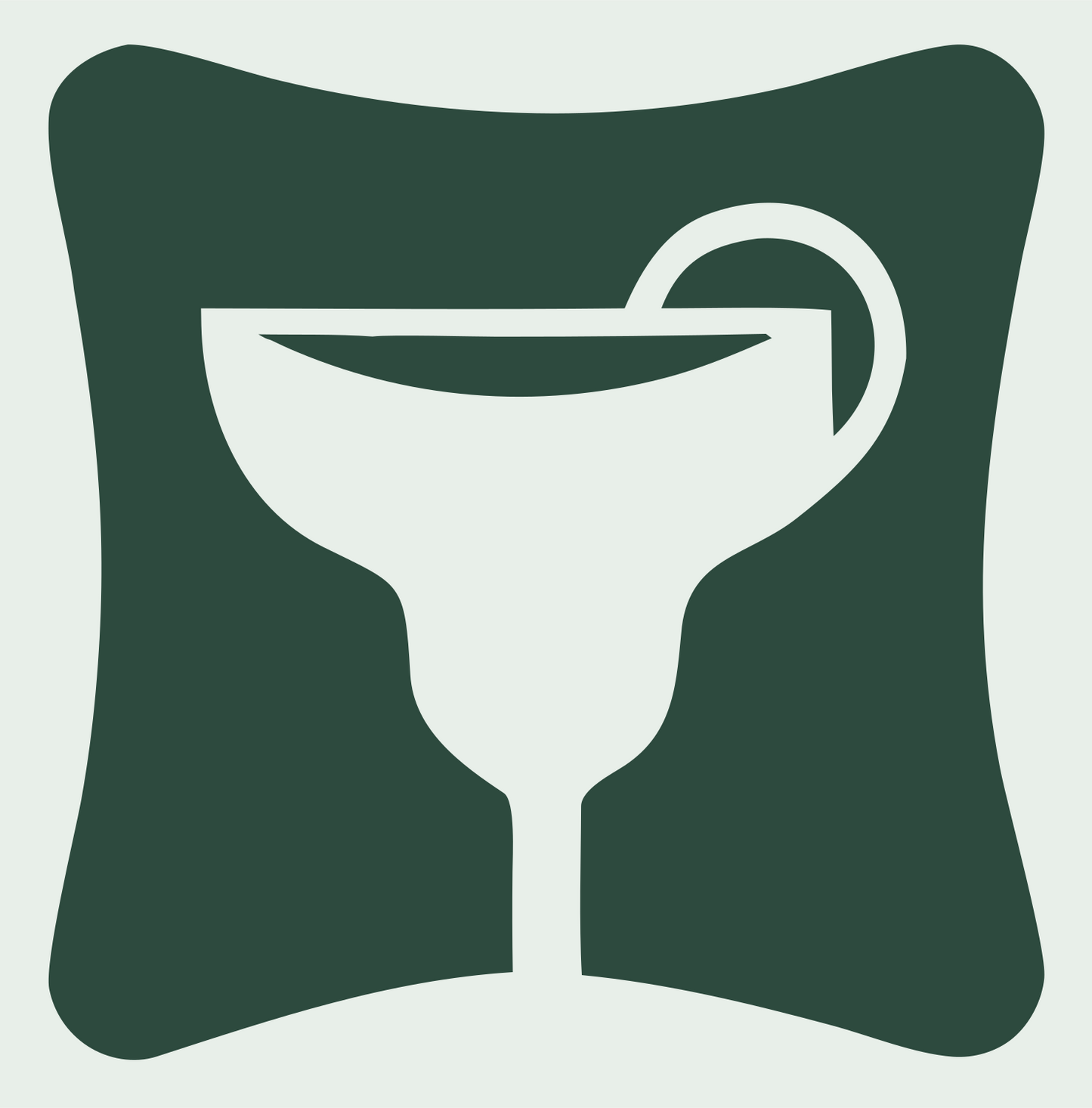 Margarita Glass Rounded Badge #e8efe9/#2d4a3e