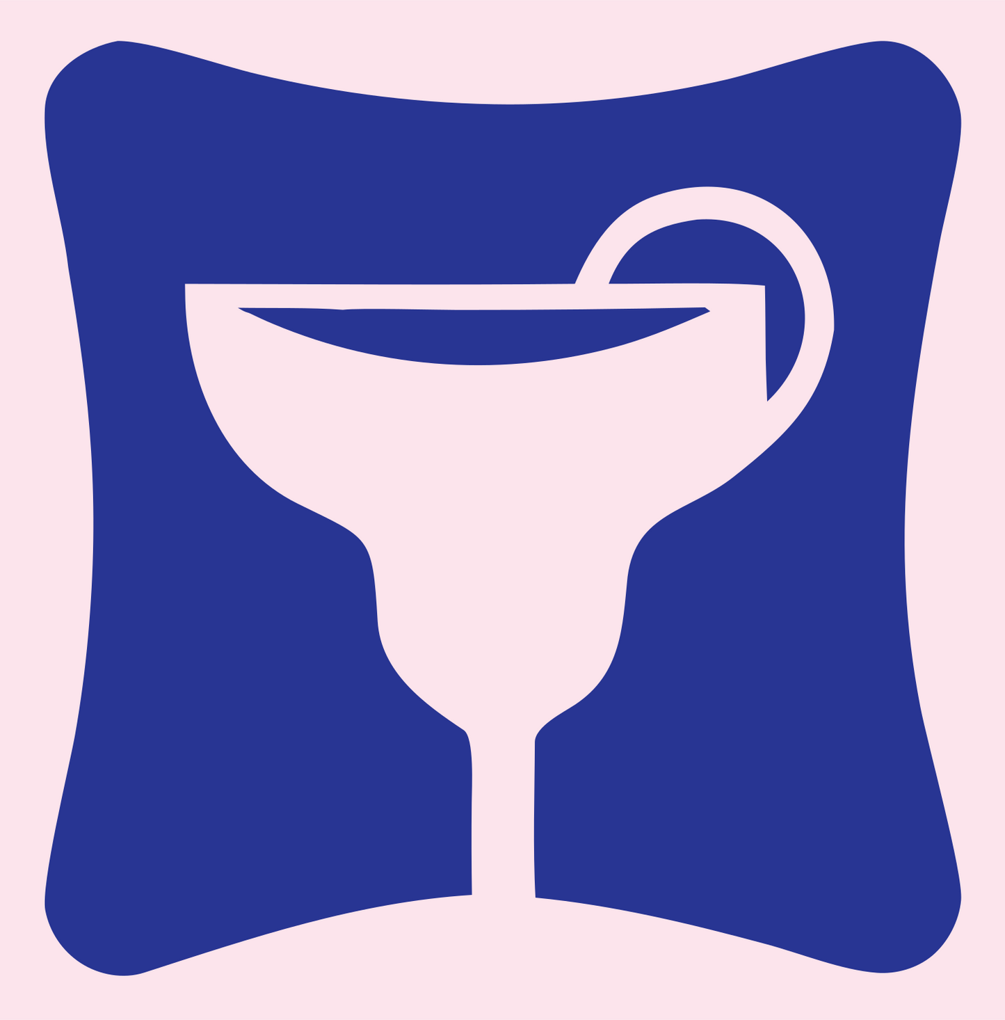 Margarita Glass Rounded Badge #fce4ec/#283593