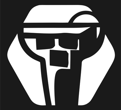 Geometric Margarita Helmet Crest #1a1a1a/#ffffff