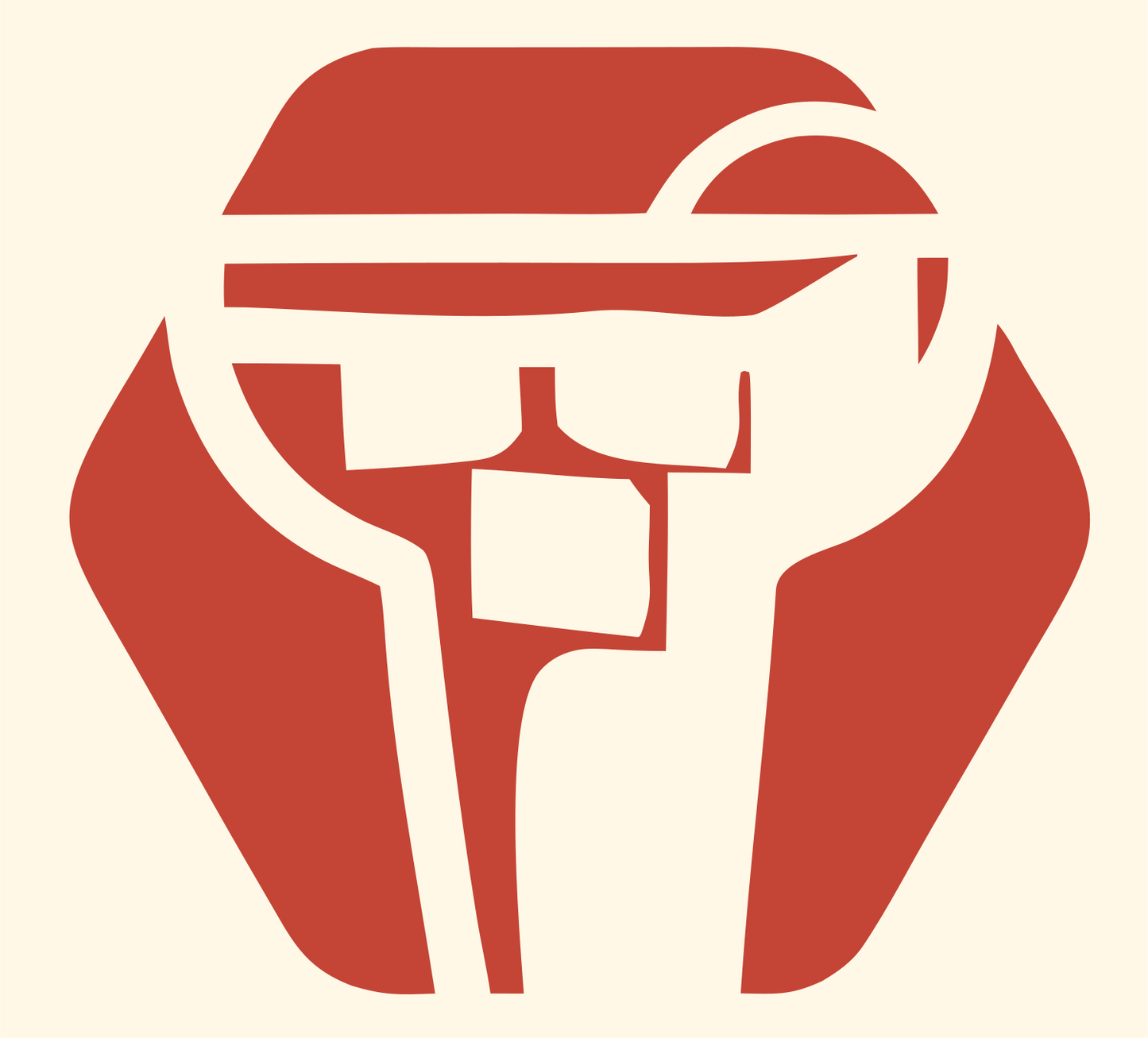 Geometric Margarita Helmet Crest #fff8e7/#c44536