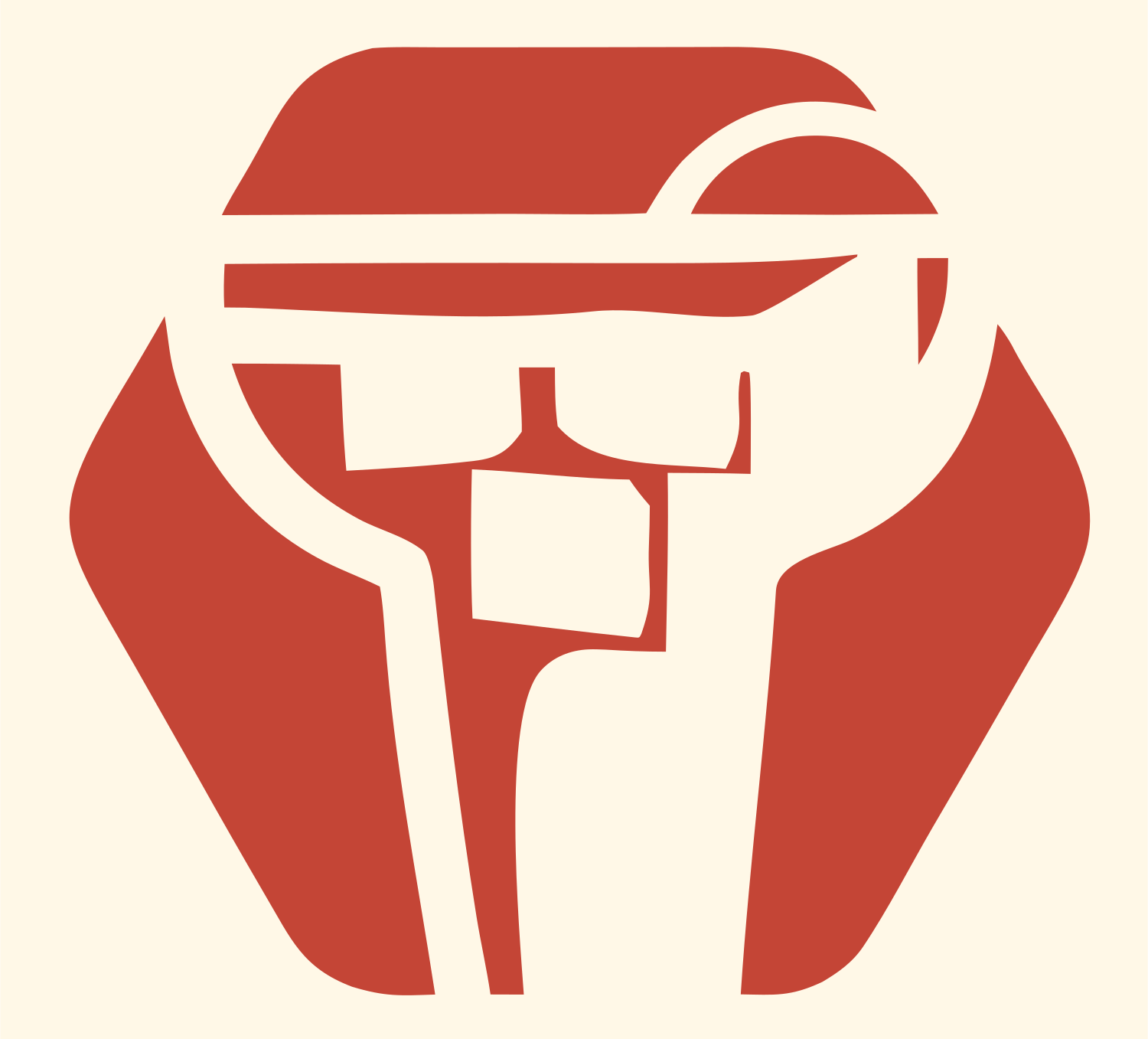 Geometric Margarita Helmet Crest #fff8e7/#c44536