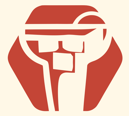 Geometric Margarita Helmet Crest #fff8e7/#c44536