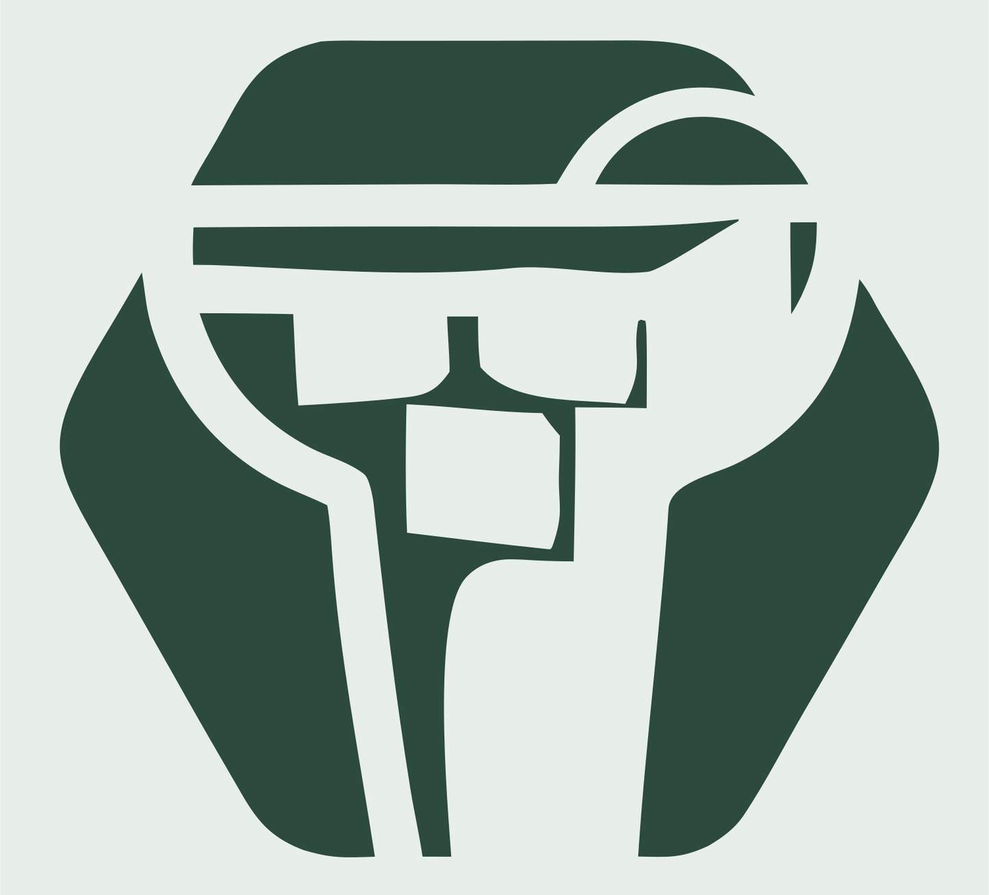 Geometric Margarita Helmet Crest #e8efe9/#2d4a3e