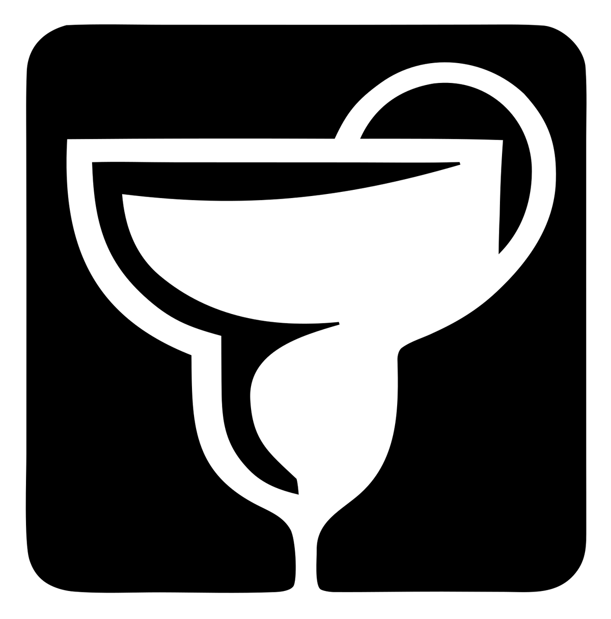 Negative Space Margarita Square Icon #ffffff/#000000