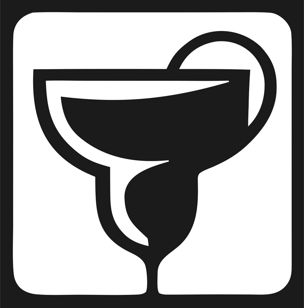 Negative Space Margarita Square Icon #1a1a1a/#ffffff