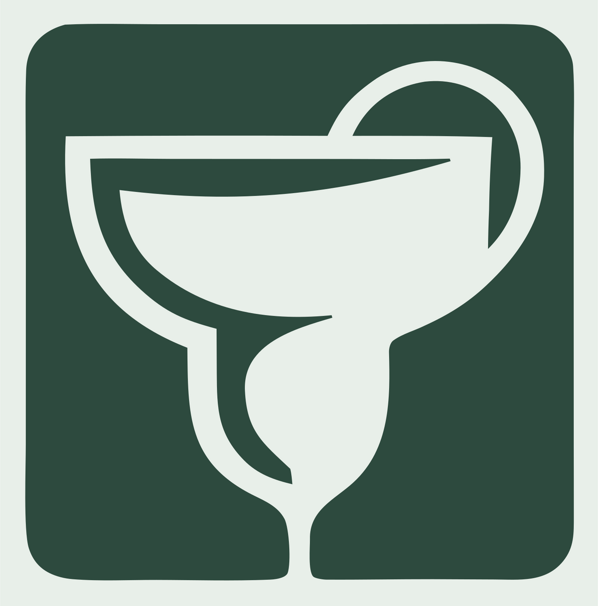 Negative Space Margarita Square Icon #e8efe9/#2d4a3e