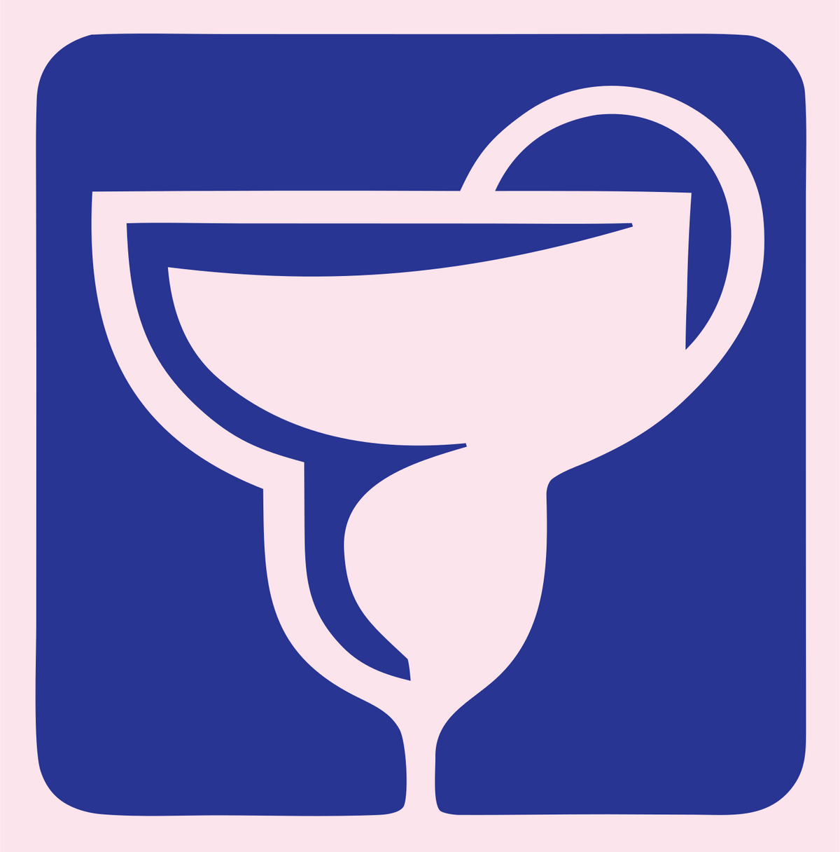 Negative Space Margarita Square Icon #fce4ec/#283593