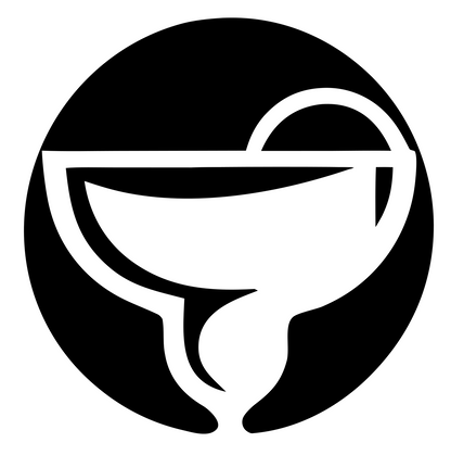 Circular Margarita Glass Emblem #ffffff/#000000