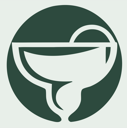 Circular Margarita Glass Emblem #e8efe9/#2d4a3e