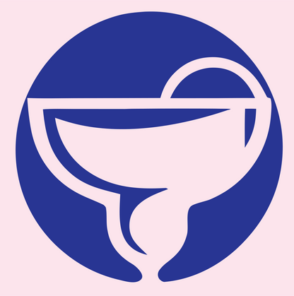 Circular Margarita Glass Emblem #fce4ec/#283593