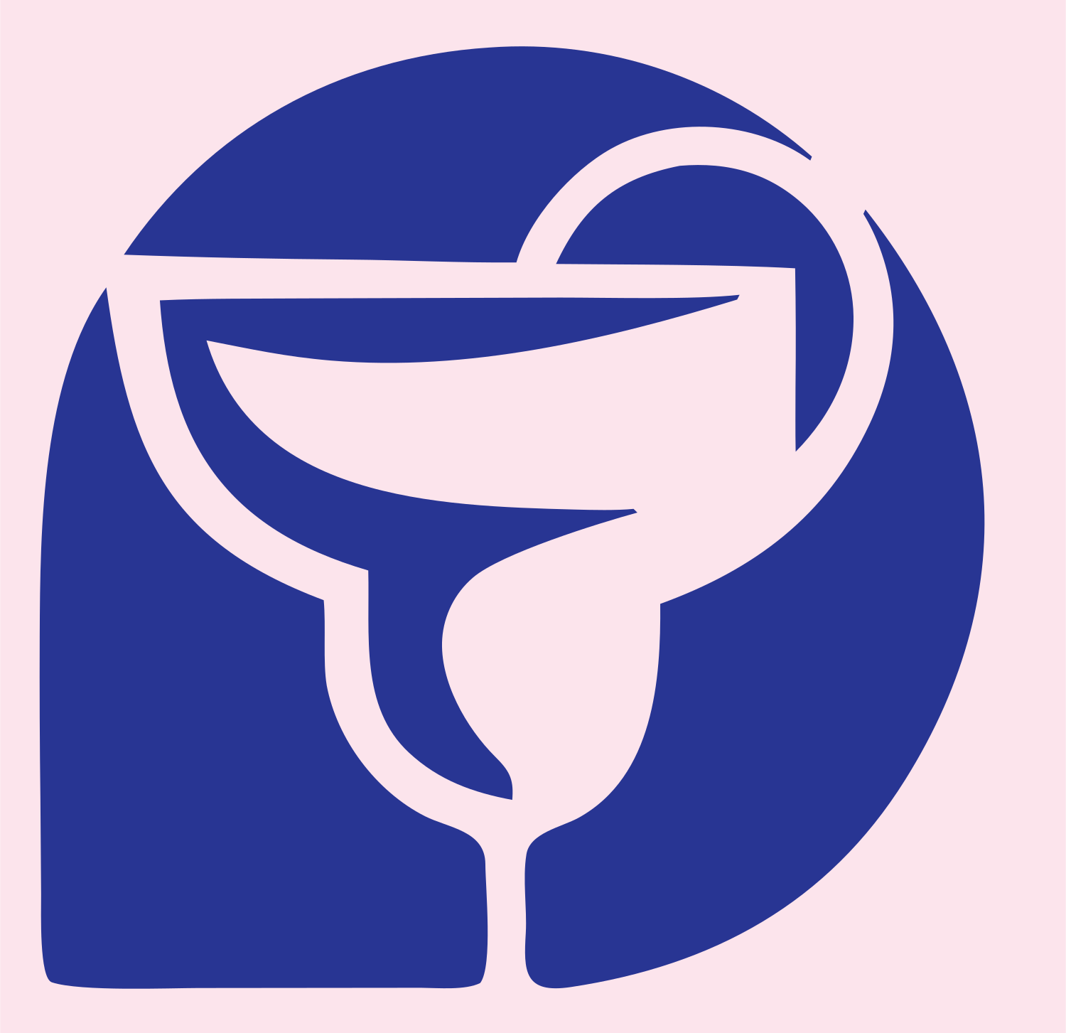 Negative Space Margarita Crest #fce4ec/#283593