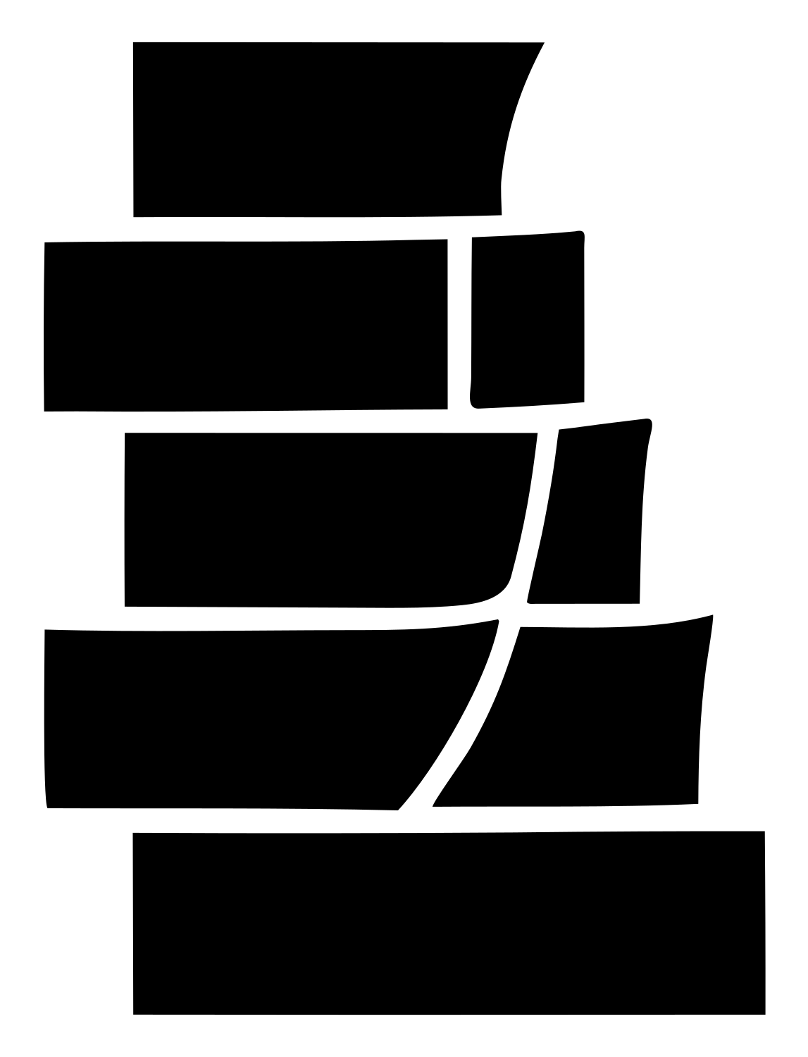 Blocky Stacked Layers Emblem #ffffff/#000000