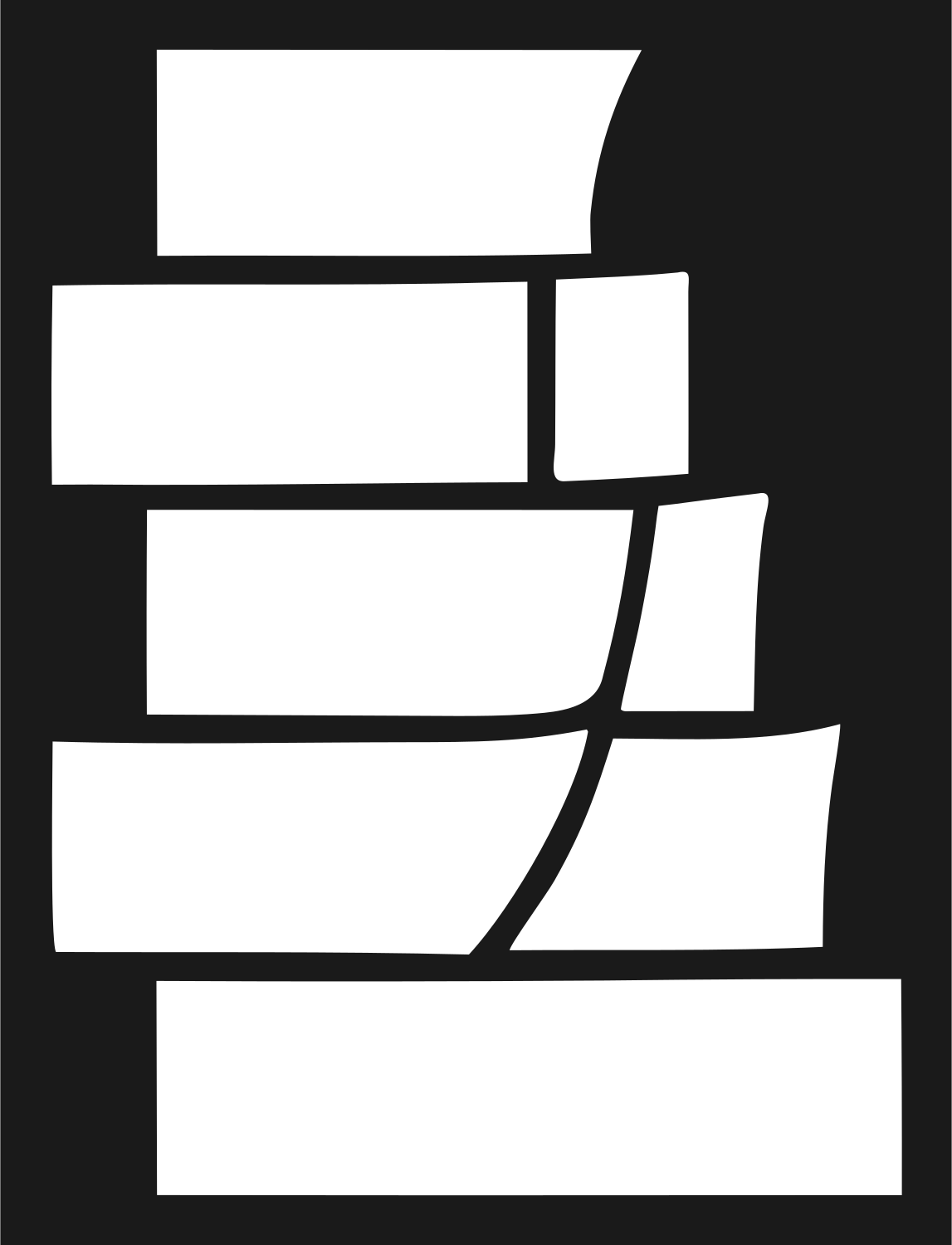 Blocky Stacked Layers Emblem #1a1a1a/#ffffff