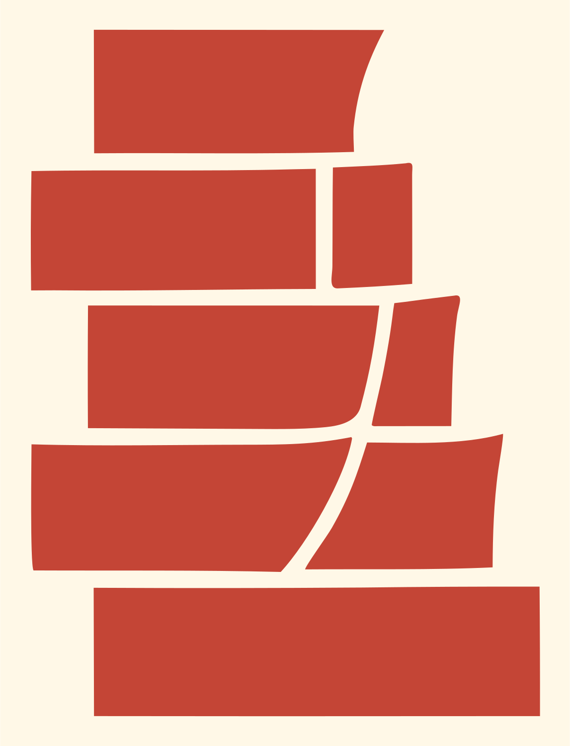 Blocky Stacked Layers Emblem #fff8e7/#c44536