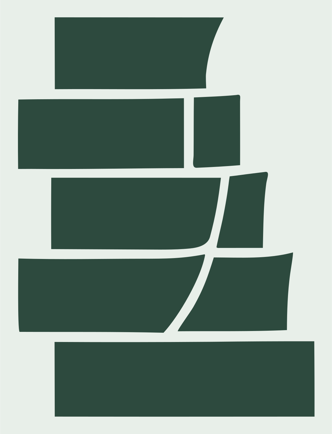 Blocky Stacked Layers Emblem #e8efe9/#2d4a3e