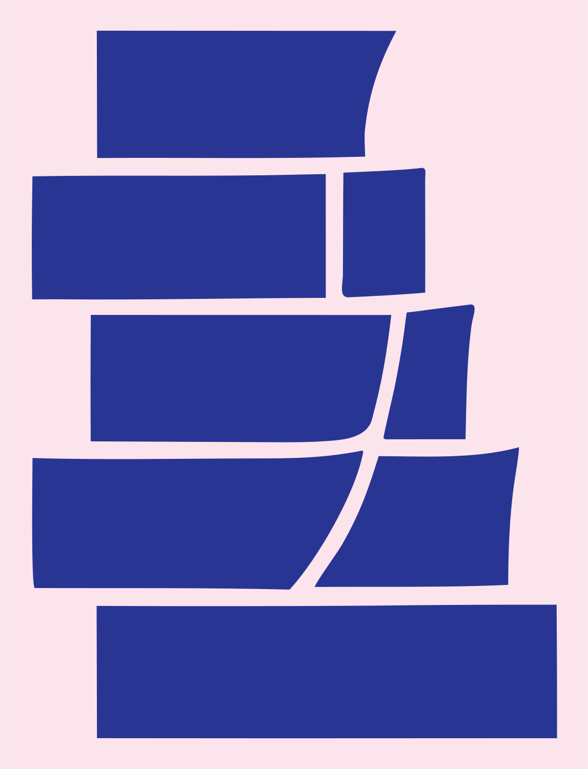 Blocky Stacked Layers Emblem #fce4ec/#283593