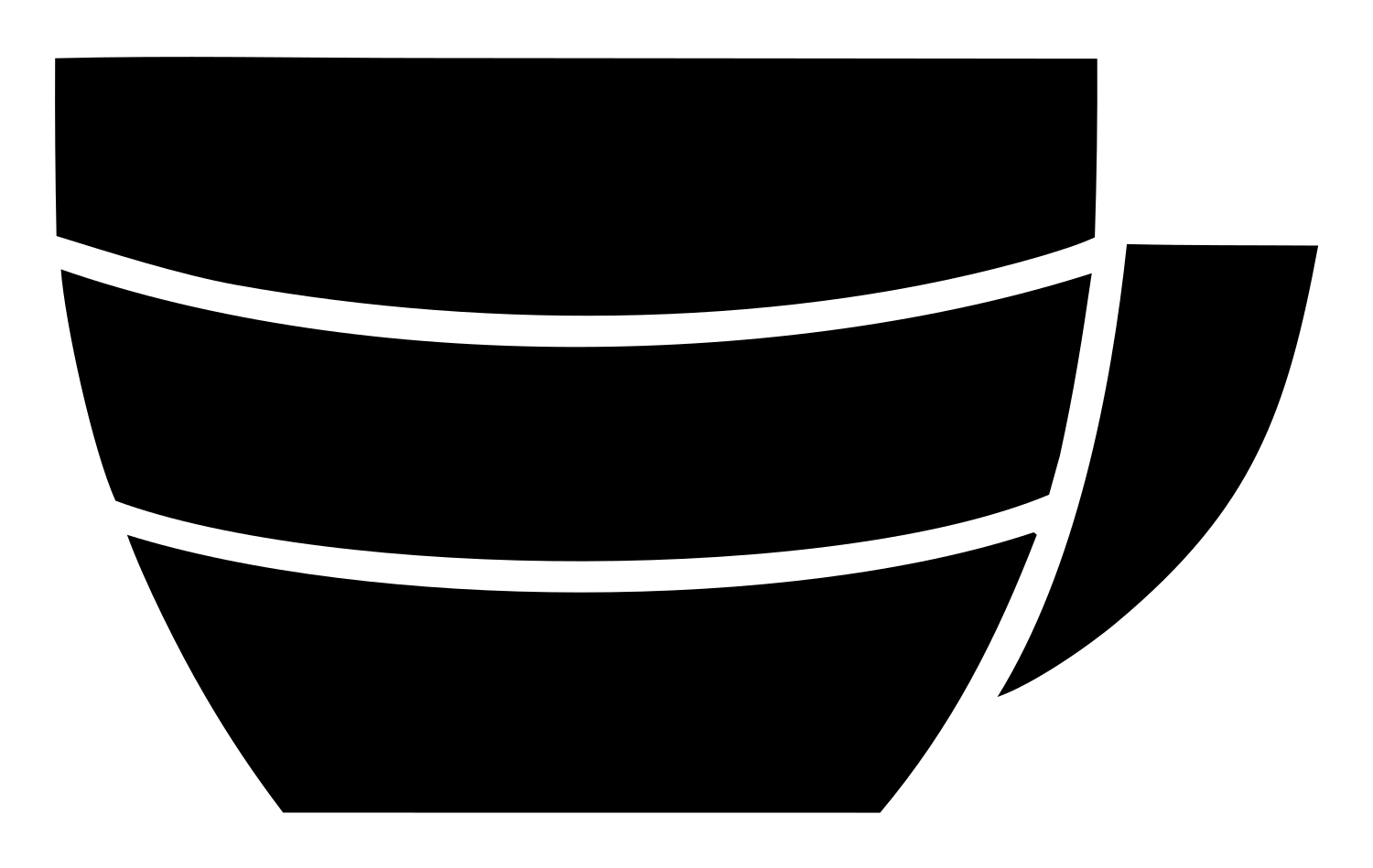 Coffee Cup Latte Art Badge #ffffff/#000000