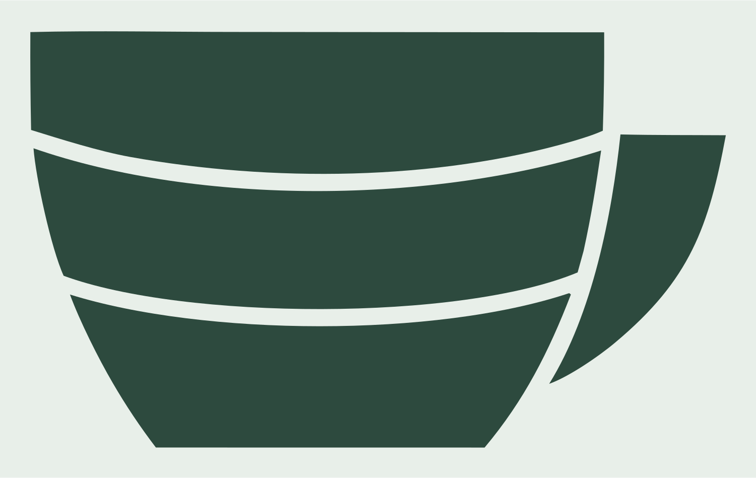 Coffee Cup Latte Art Badge #e8efe9/#2d4a3e