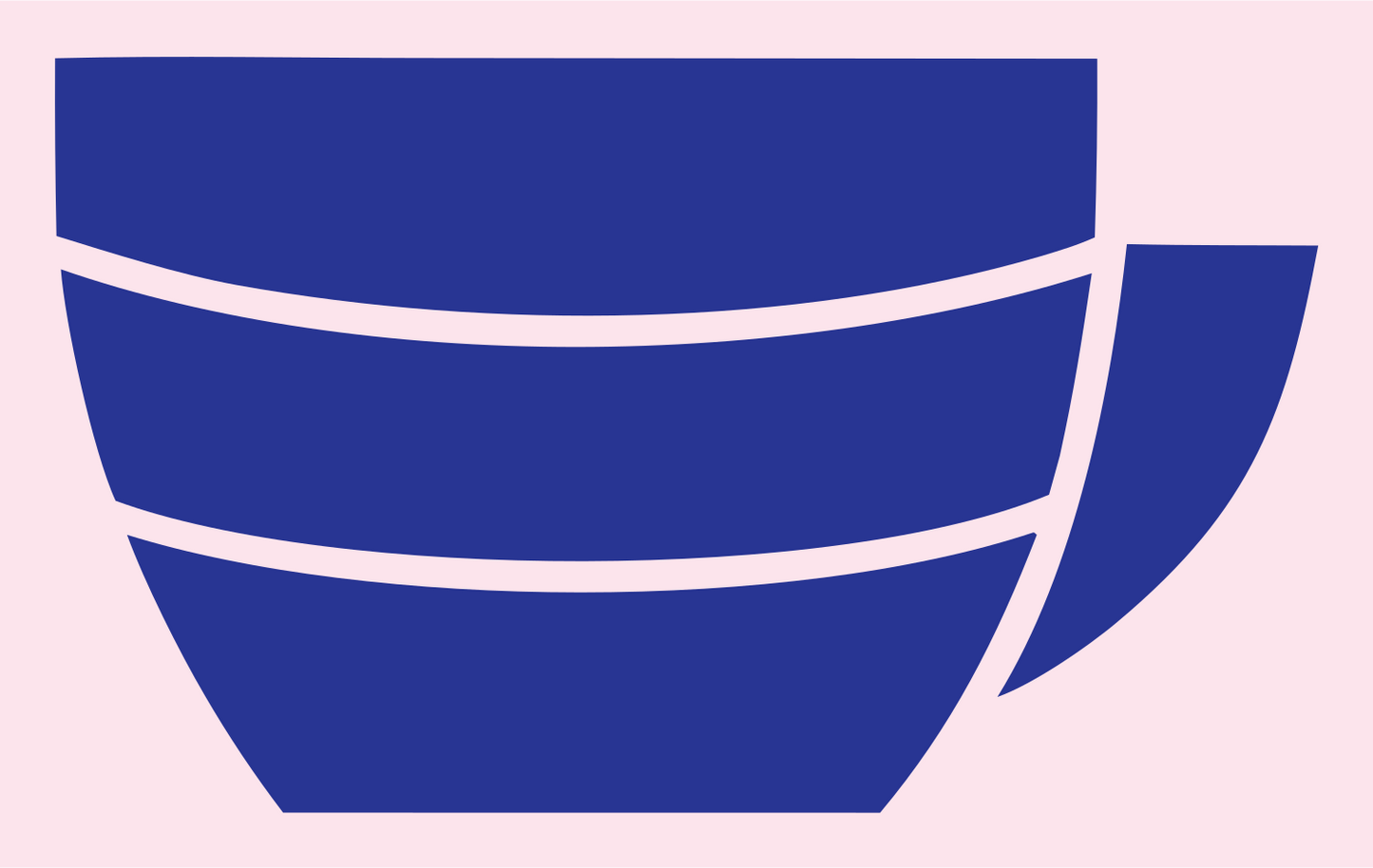 Coffee Cup Latte Art Badge #fce4ec/#283593