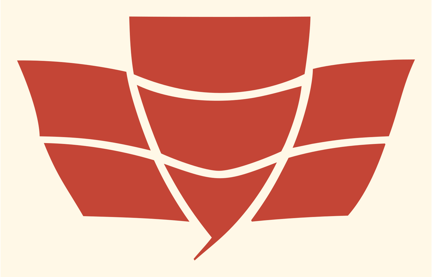 Blocky Lotus Flower Mark #fff8e7/#c44536