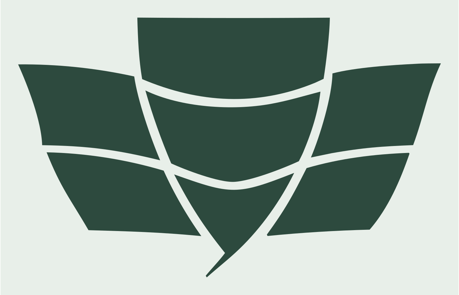 Blocky Lotus Flower Mark #e8efe9/#2d4a3e