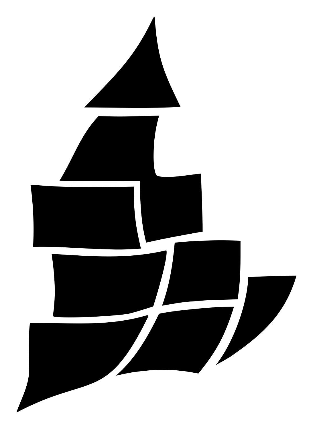 Bold Sailing Ship Crest #ffffff/#000000