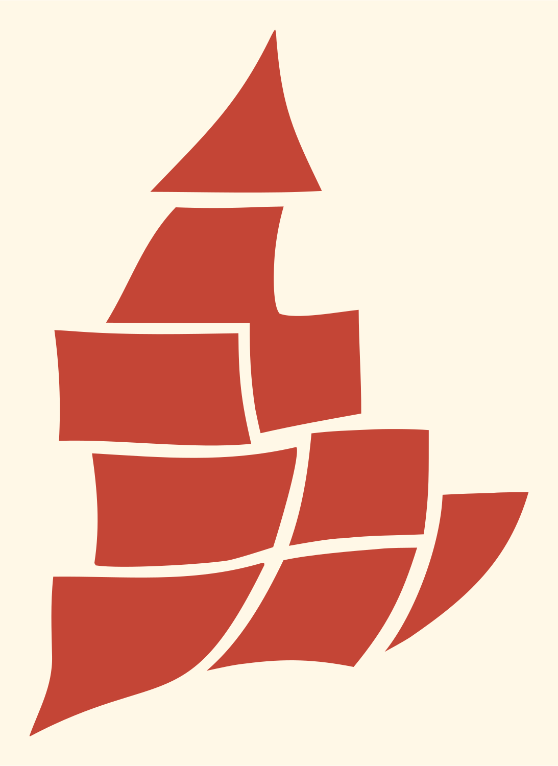 Bold Sailing Ship Crest #fff8e7/#c44536