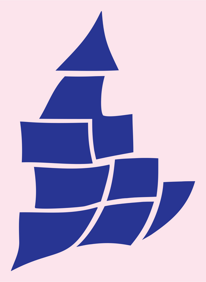 Bold Sailing Ship Crest #fce4ec/#283593
