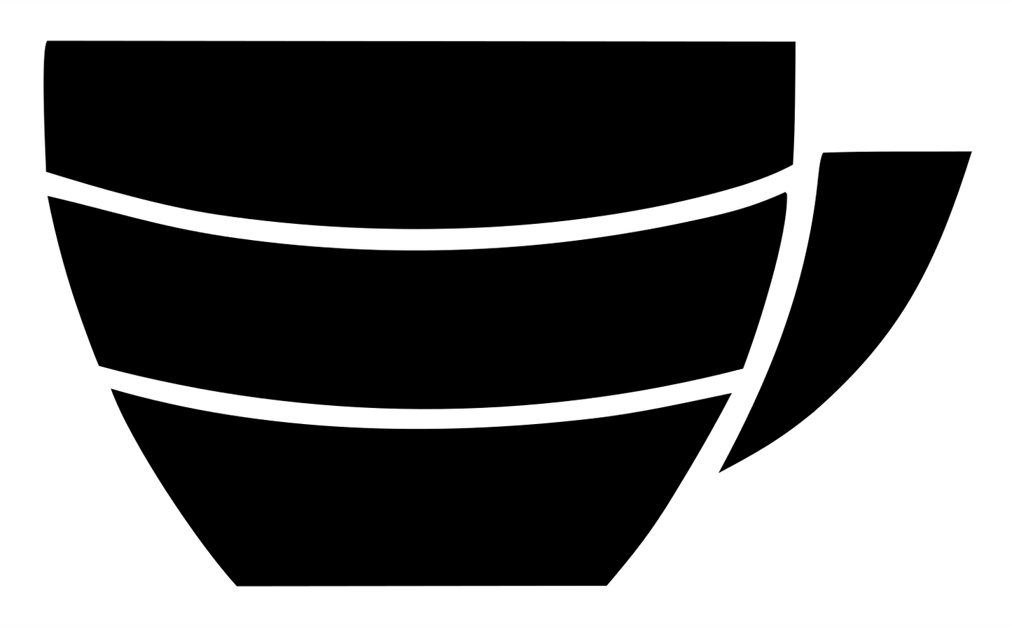 Chunky Teacup Silhouette Badge #ffffff/#000000