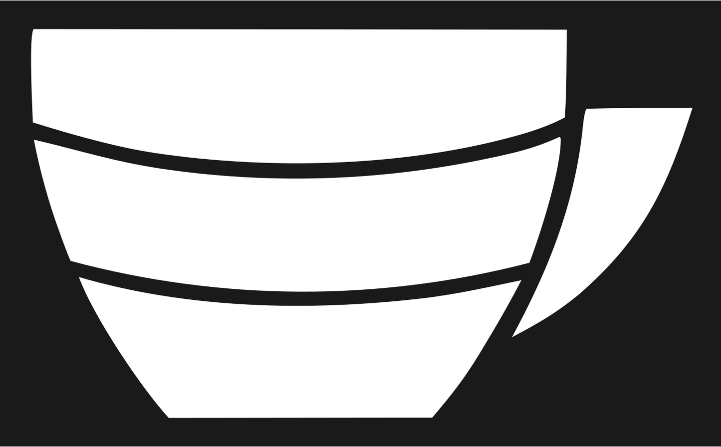 Chunky Teacup Silhouette Badge #1a1a1a/#ffffff