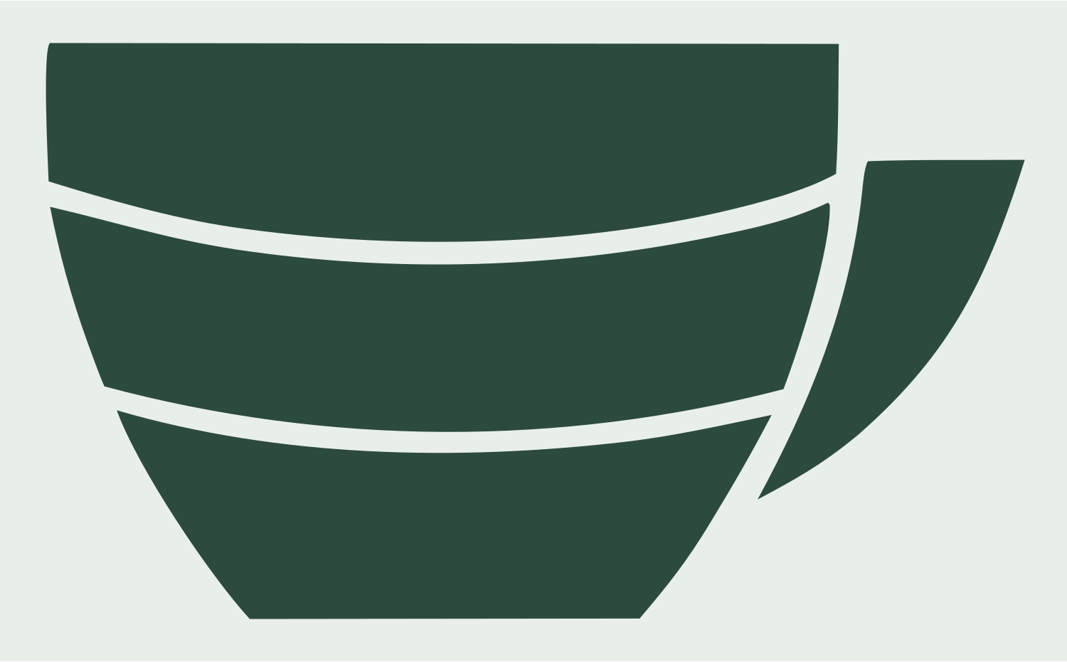 Chunky Teacup Silhouette Badge #e8efe9/#2d4a3e