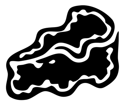 Hand-Drawn Cheese Wedge Mark #ffffff/#000000