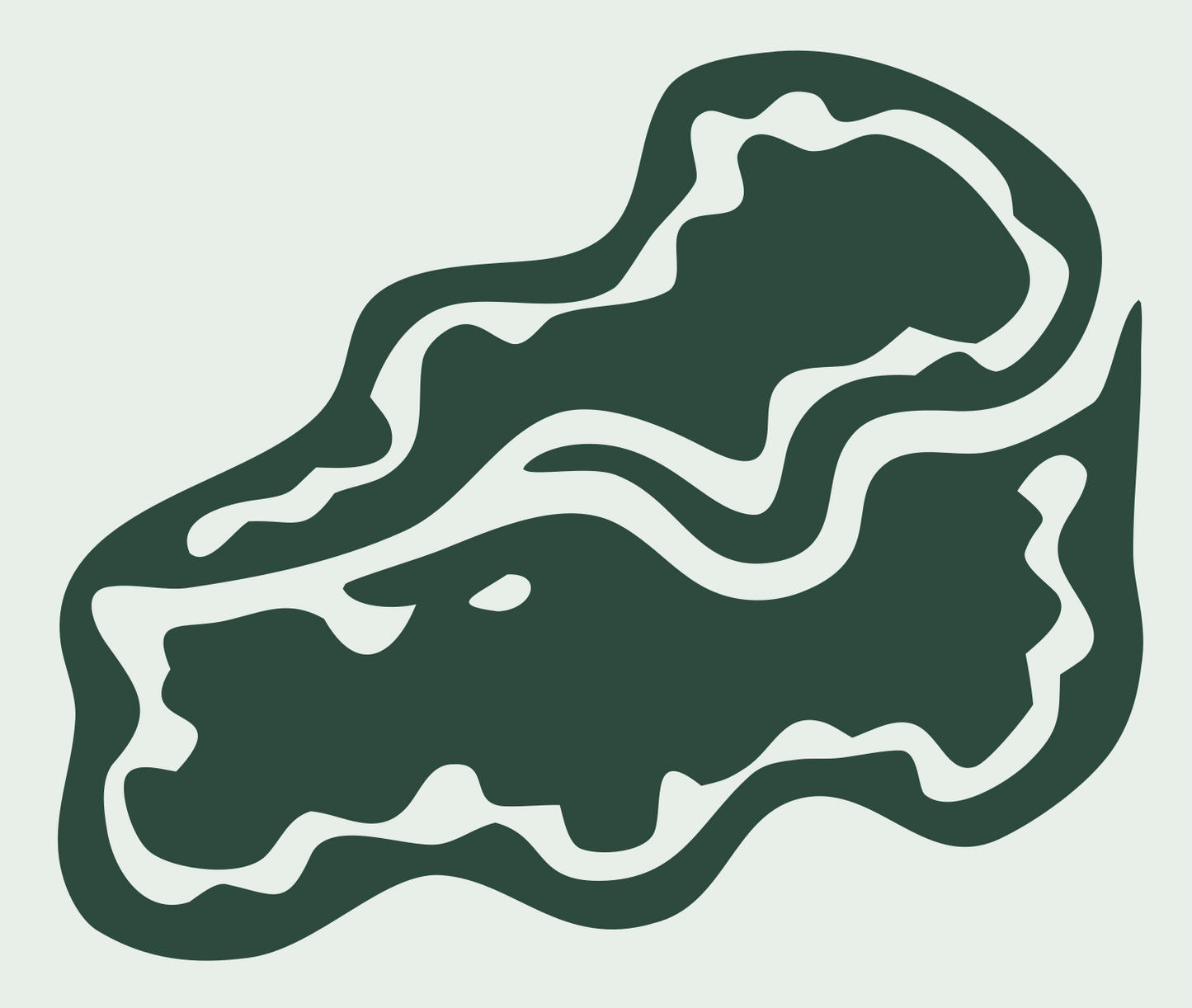 Hand-Drawn Cheese Wedge Mark #e8efe9/#2d4a3e