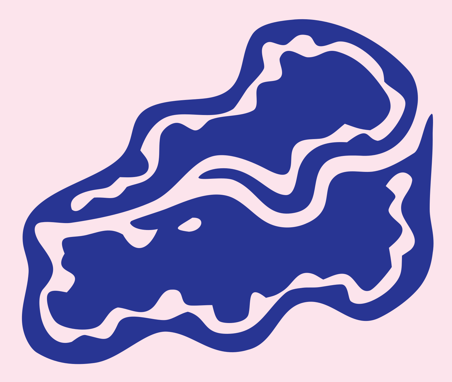 Hand-Drawn Cheese Wedge Mark #fce4ec/#283593
