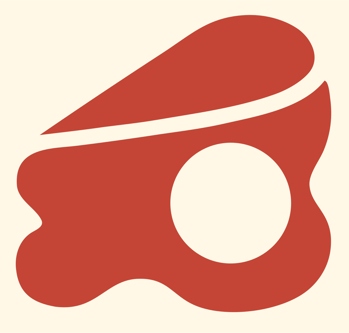 Oyster Pearl Shell Badge #fff8e7/#c44536