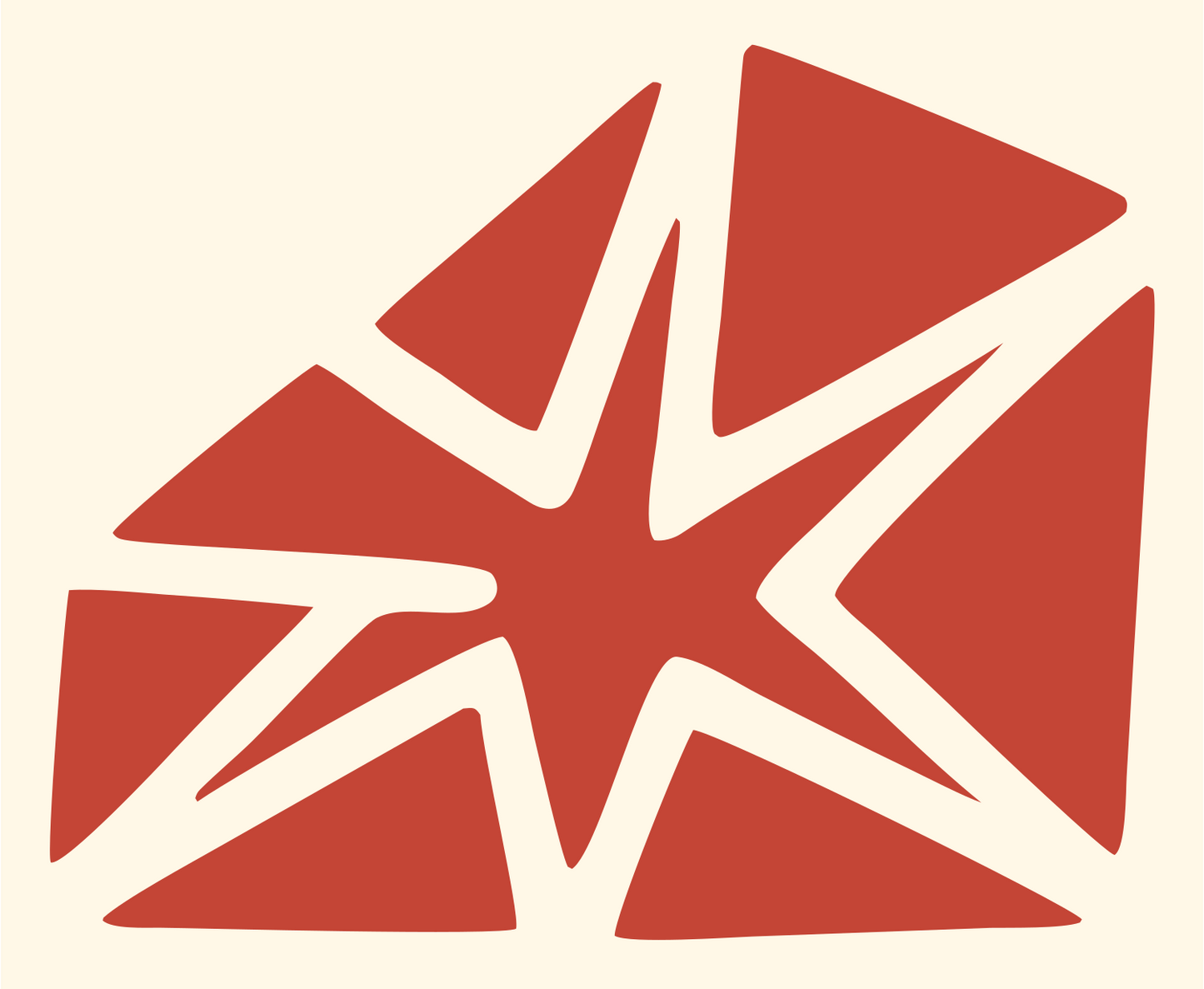 Burst Cheese Wedge Crest #fff8e7/#c44536