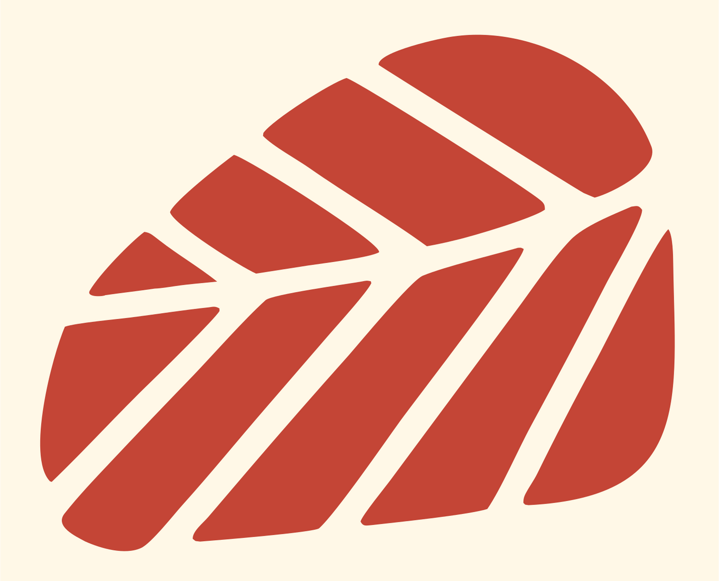 Sliced Cheese Wedge Badge #fff8e7/#c44536