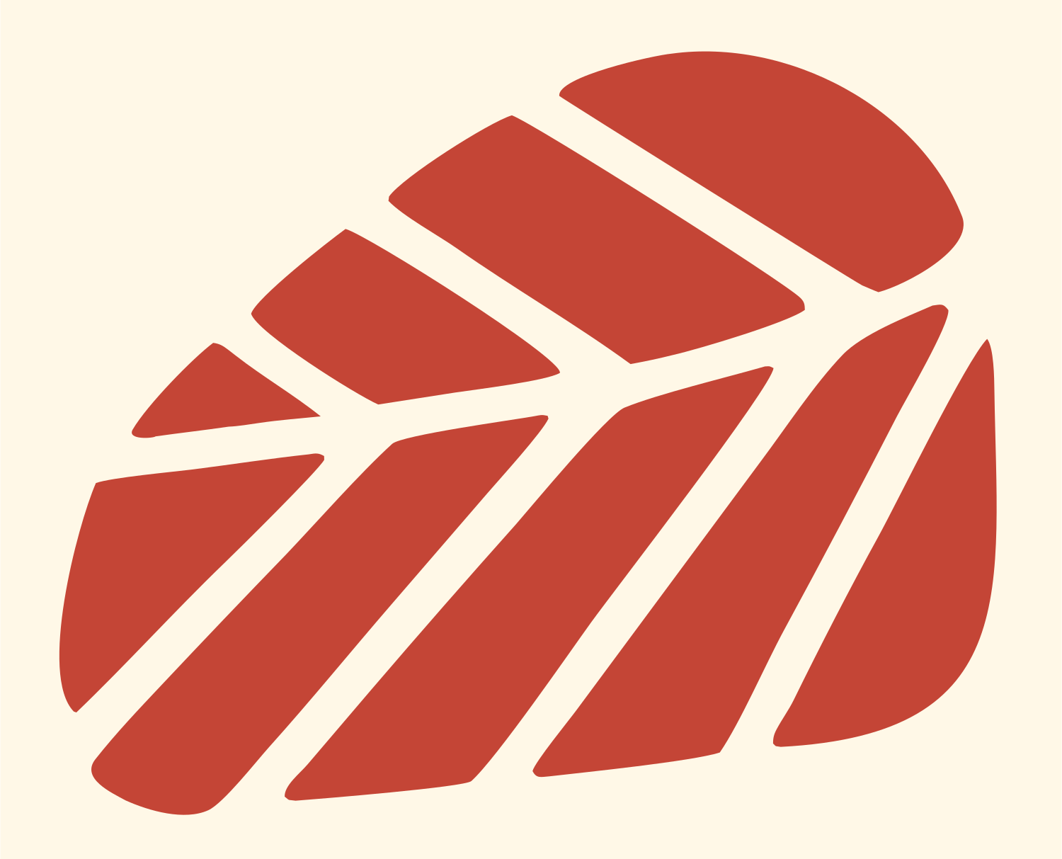 Sliced Cheese Wedge Badge #fff8e7/#c44536