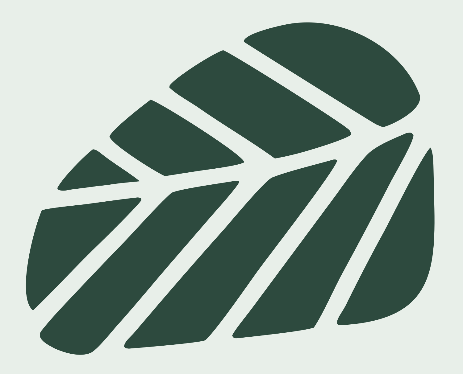 Sliced Cheese Wedge Badge #e8efe9/#2d4a3e
