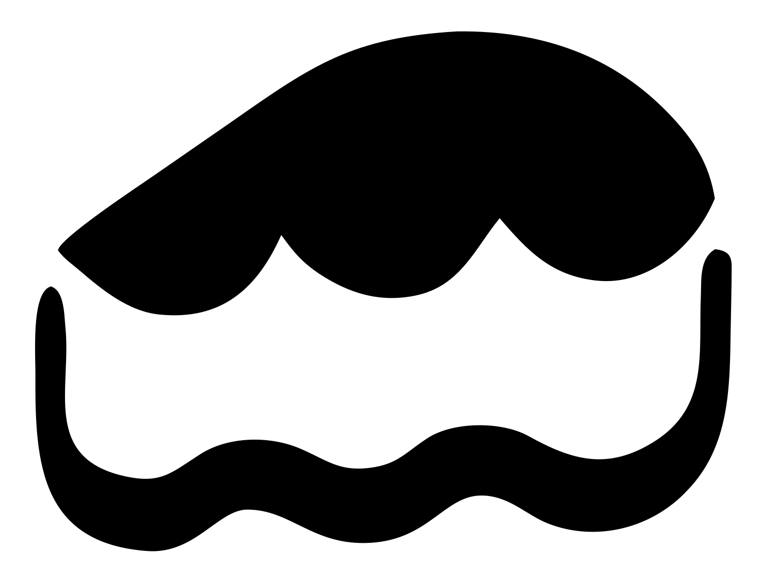 Cheese Wedge Wavy Emblem #ffffff/#000000